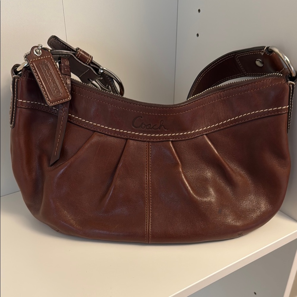 Coach Brown Leather Slouchy Shoulder Bag